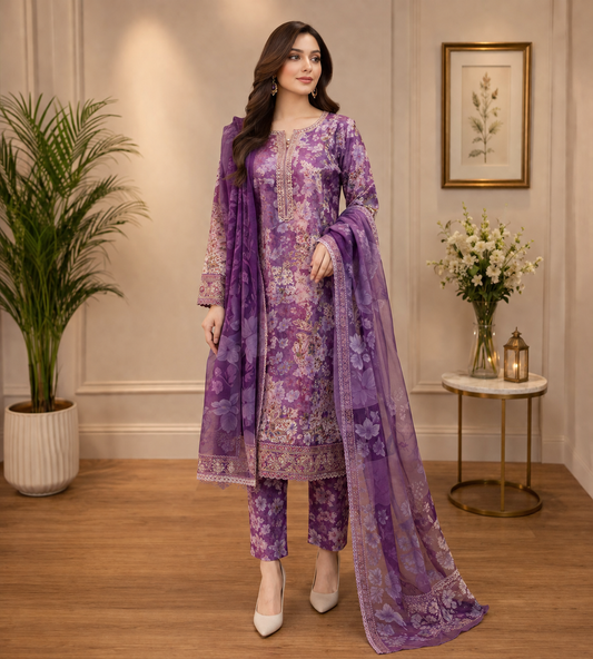 Ethinic Collection Lawn Suit 3 Piece Suit