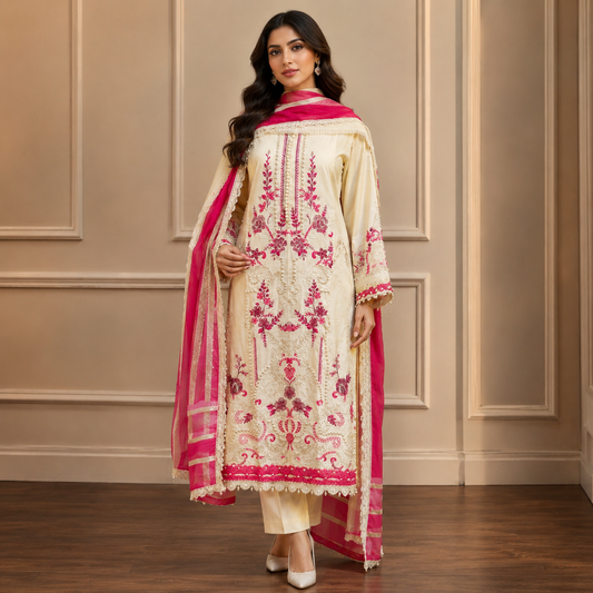 Maria B Luxury 3-Piece Embroidered Suit