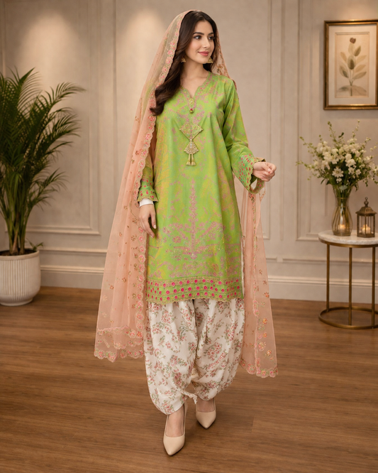 Arfa Riwaj 3 Piece Suit(Ethinic Collection)