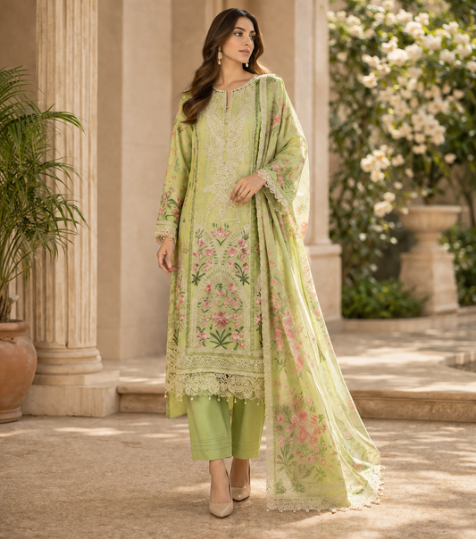 Maria B Women's Luxury Embroidered 3-Piece Lawn Suit
