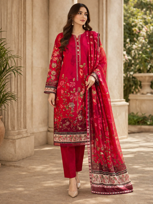 Zelbury Women's 3-Piece Lawn Suit